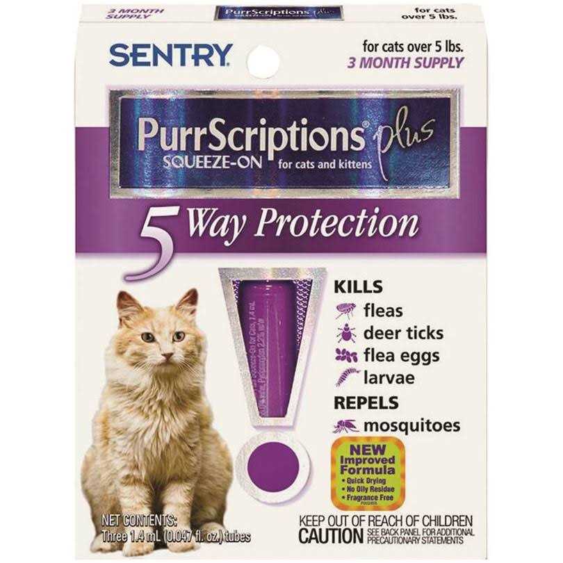 Sentry PurrScriptions Plus 01981 Flea and Tick Squeeze-On - Healthber