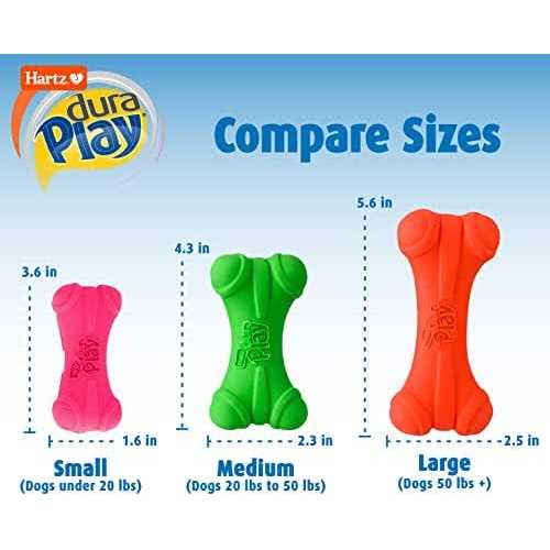 Hartz Dura Play Bone Squeaky Latex Dog Toy - Healthber