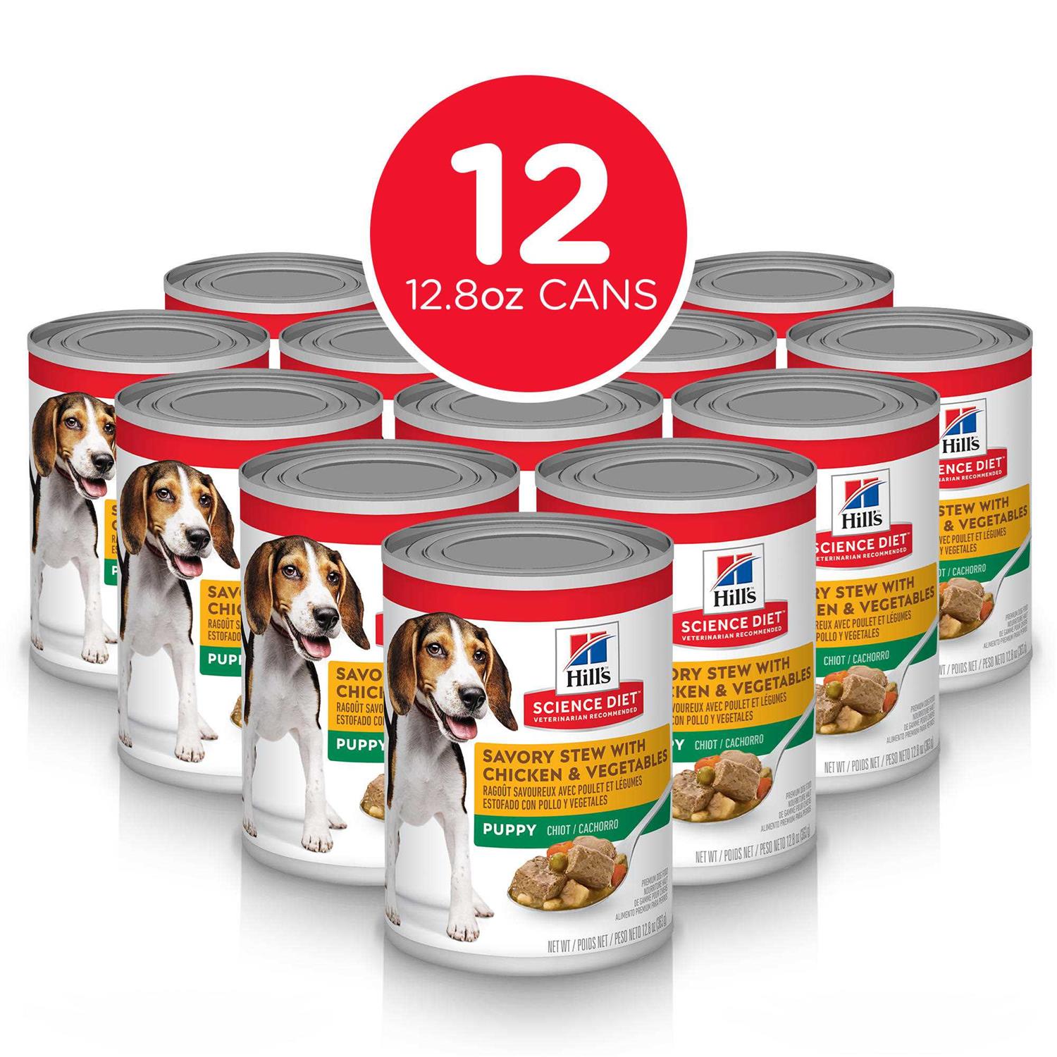 Hill’s Science Diet Puppy Chicken & Veggies Dog Food, 12.8-oz, 12 ct - Healthber