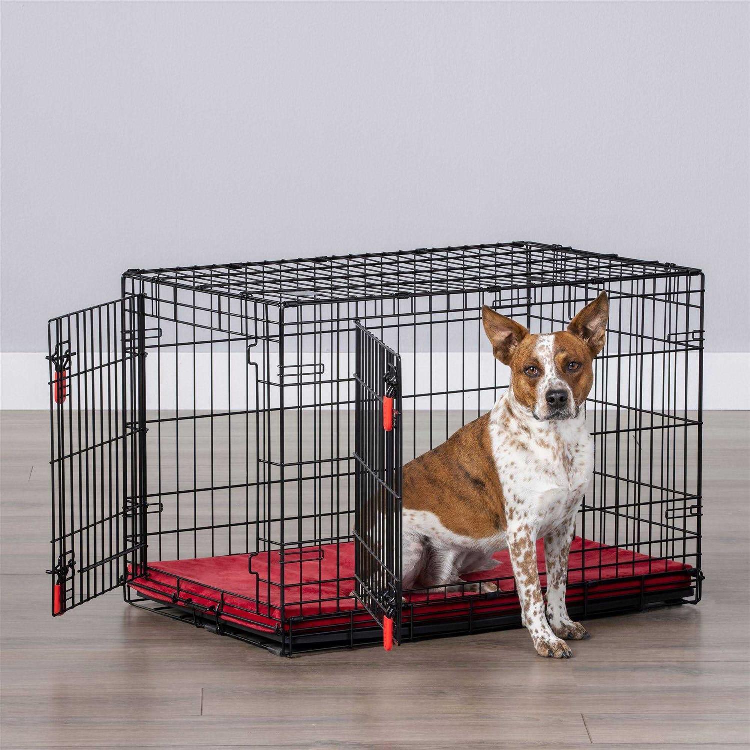 KONG Ultra-Strong Double Door Wire Dog Crate with Divider Panel - Healthber