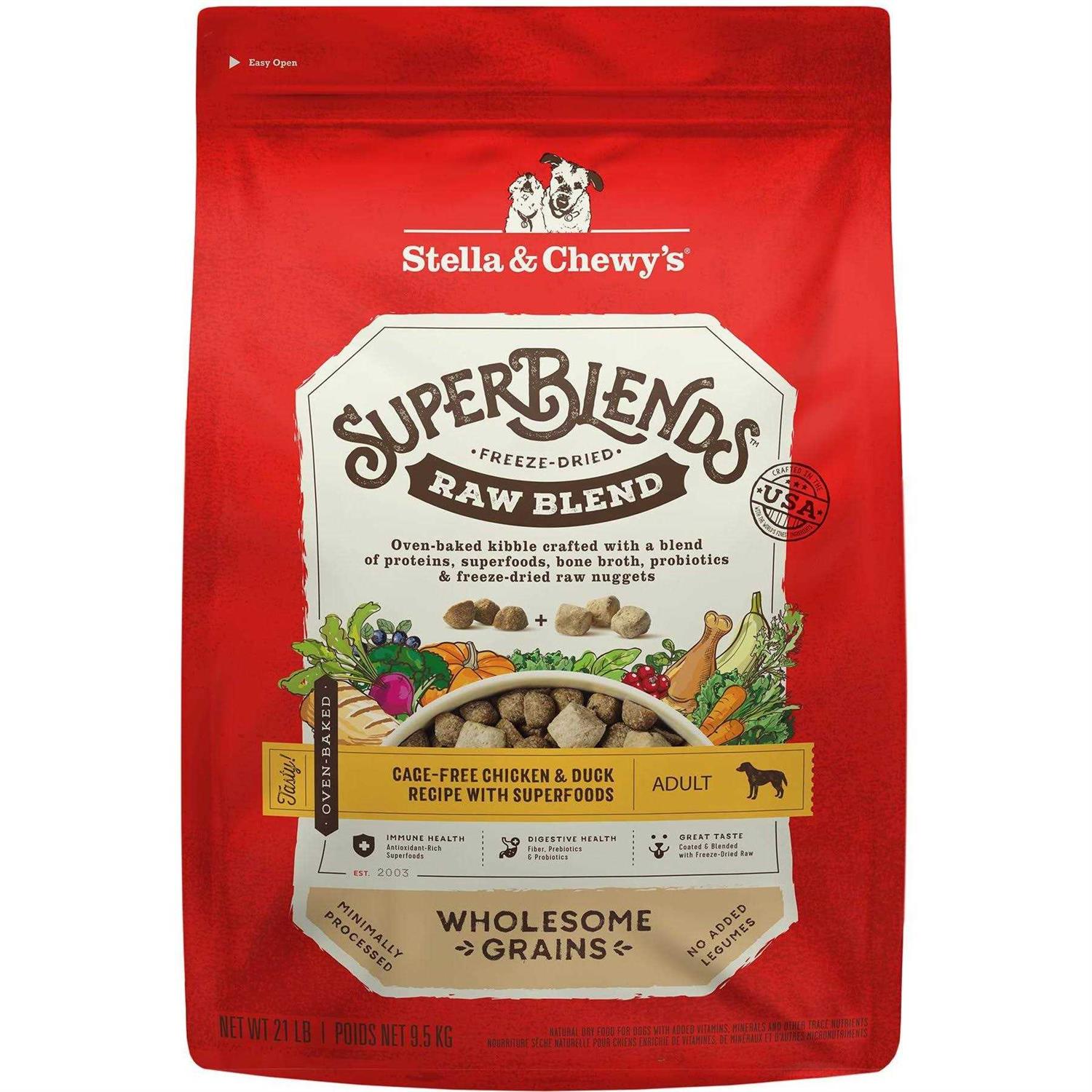 Stella & Chewy’s SuperBlends Raw Wholesome Grains Cage Free Chicken & Duck Recipe with Superfoods - Healthber