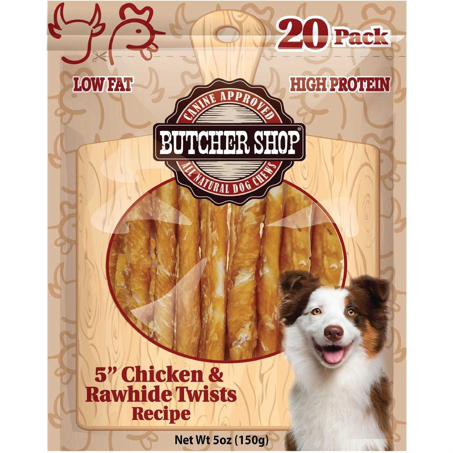 Butcher Shop 5” Chicken & Rawhide Twists - Healthber