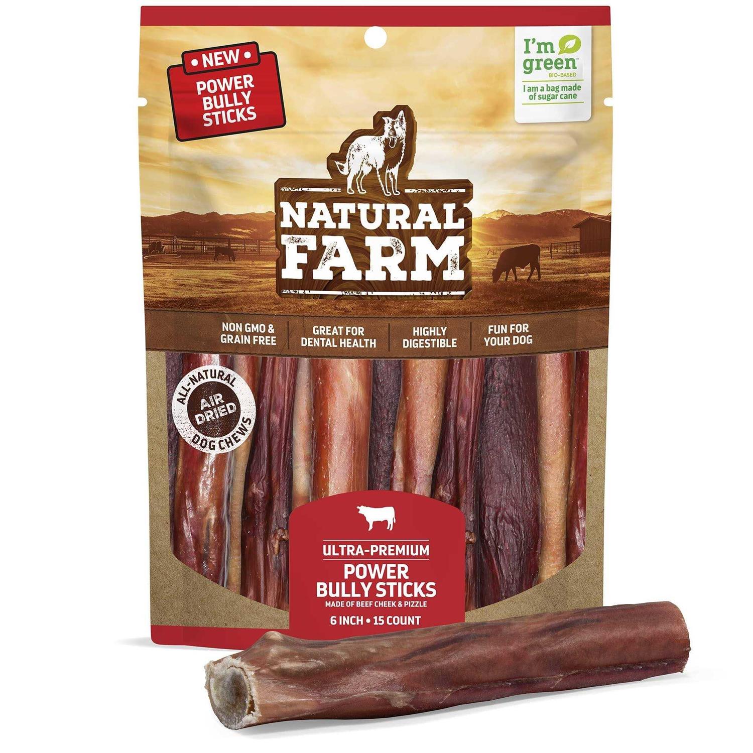 Natural Farm Power Bully Sticks Dog Treats - Healthber