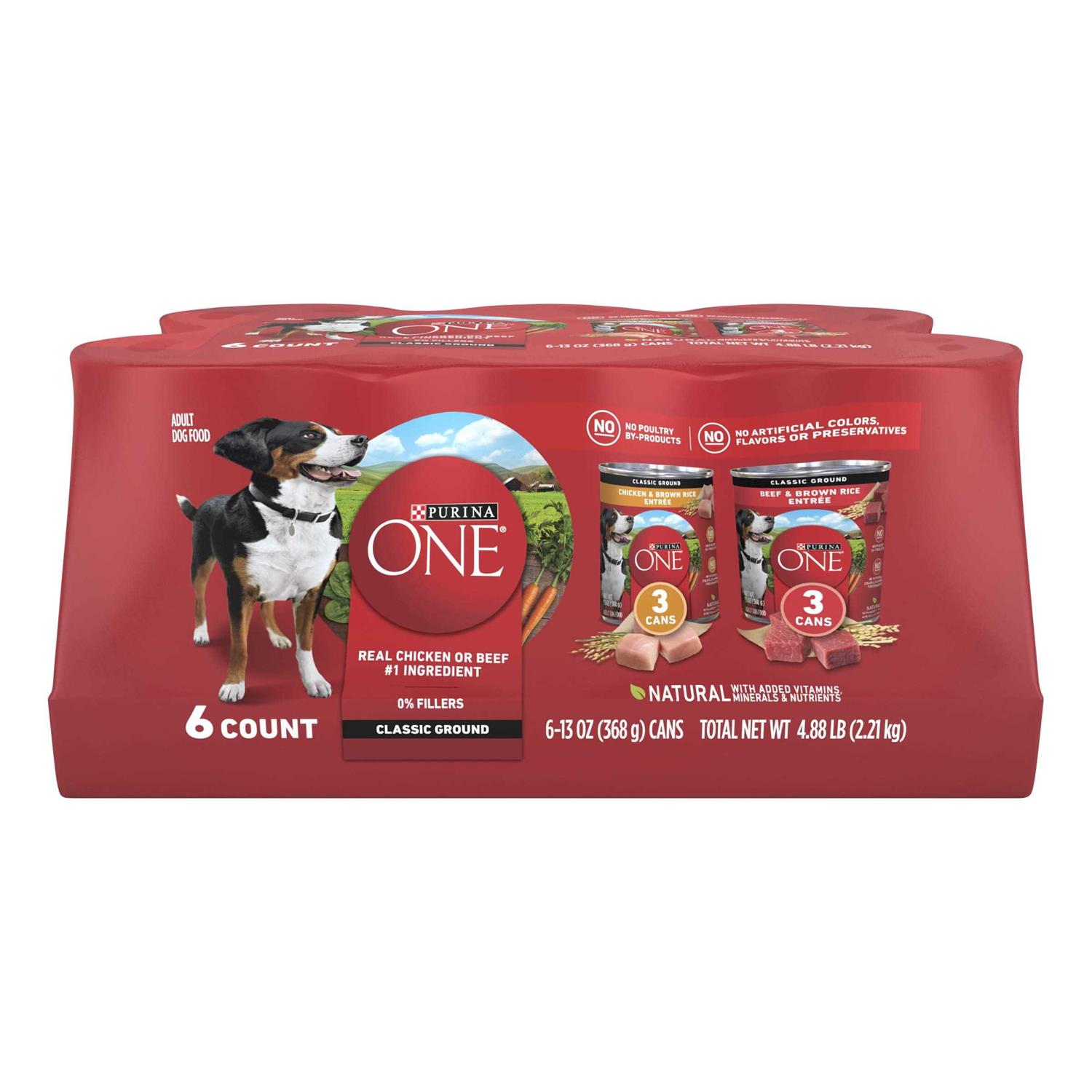 Purina ONE SmartBlend Classic Ground Chicken & Beef Entrée Wet Dog Food - Healthber