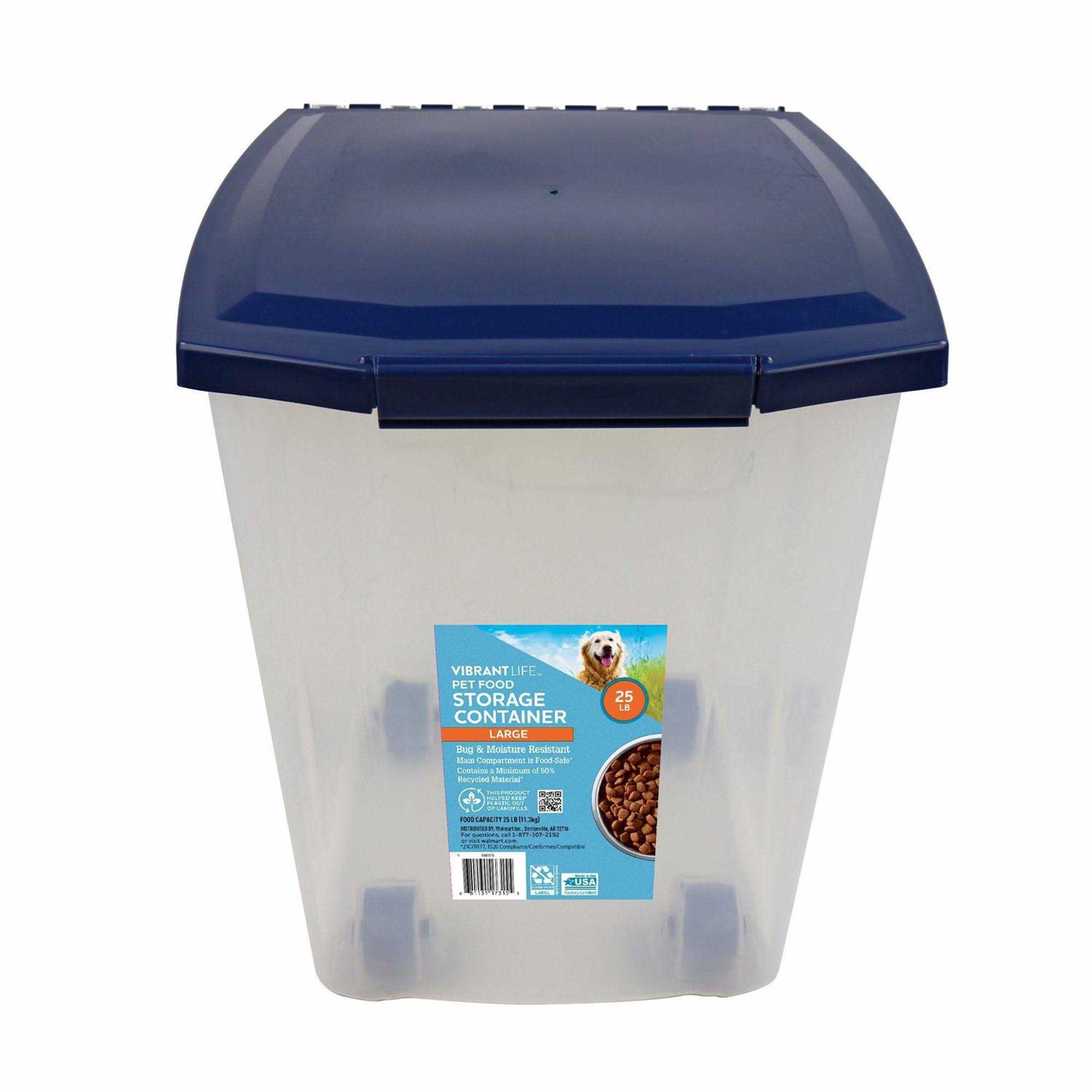 Vibrant Life Plastic Pet Food Storage Container with Locking Lid - Healthber