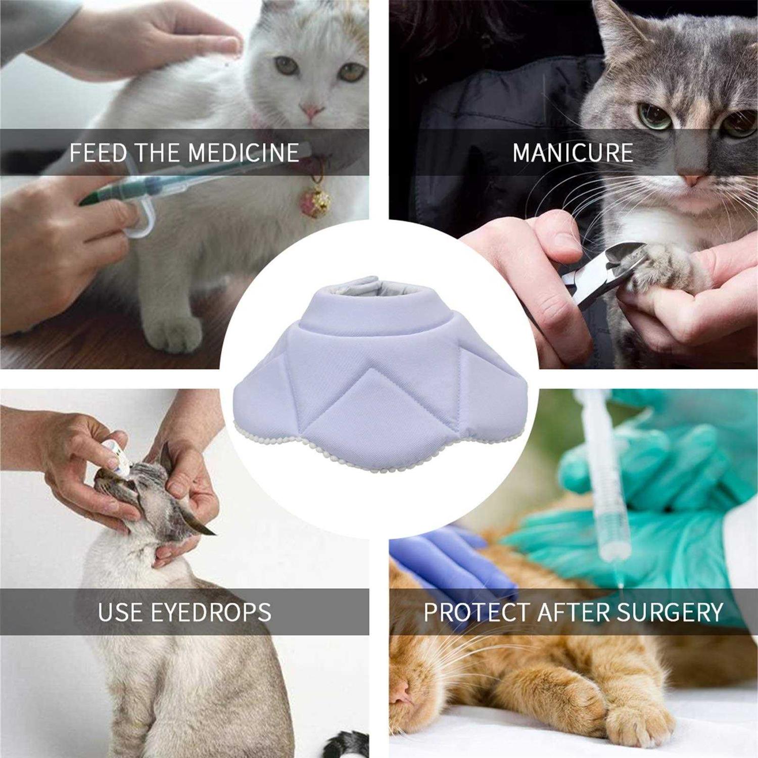 WZ PET Soft Cat Recovery Collar,Adjustable Dog Cat Cone,Dog Protective Cone Collar Surgery,for Cats and Puppy,Small - Healthber
