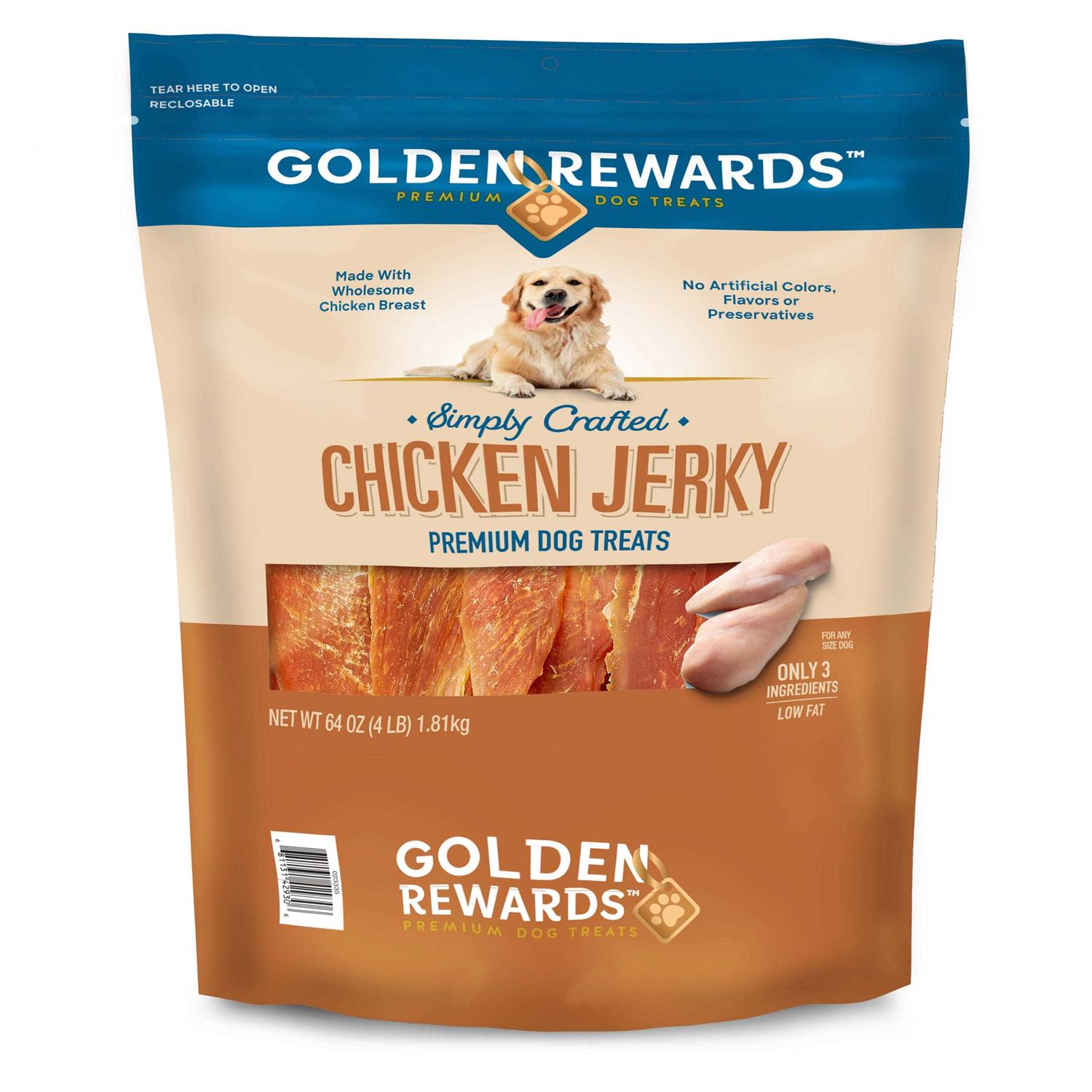 Golden Rewards Chicken Jerky Premium Dog Treats - Healthber