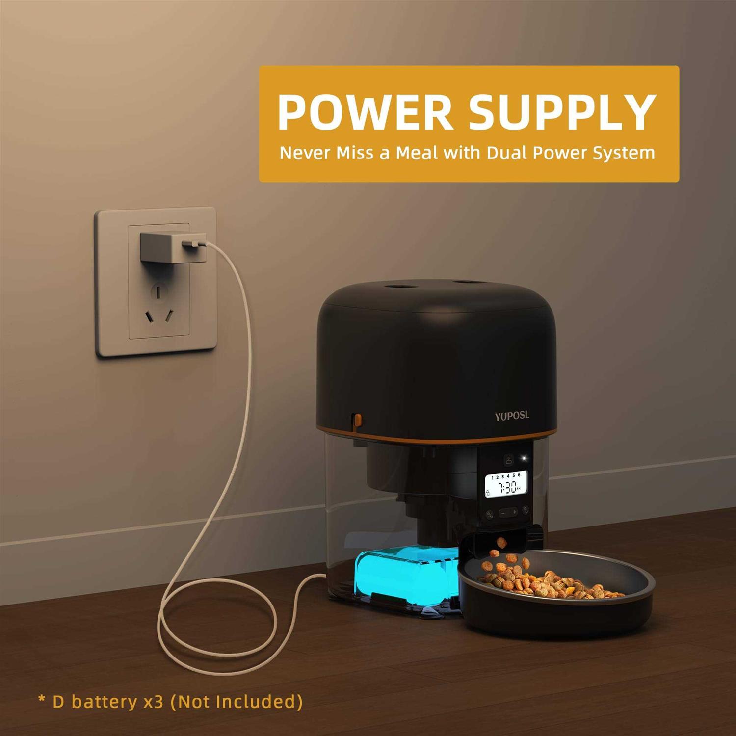 Yuposl Automatic Cat Feeders 8cup/68oz Cat Food Dispenser Easy to Use - Healthber