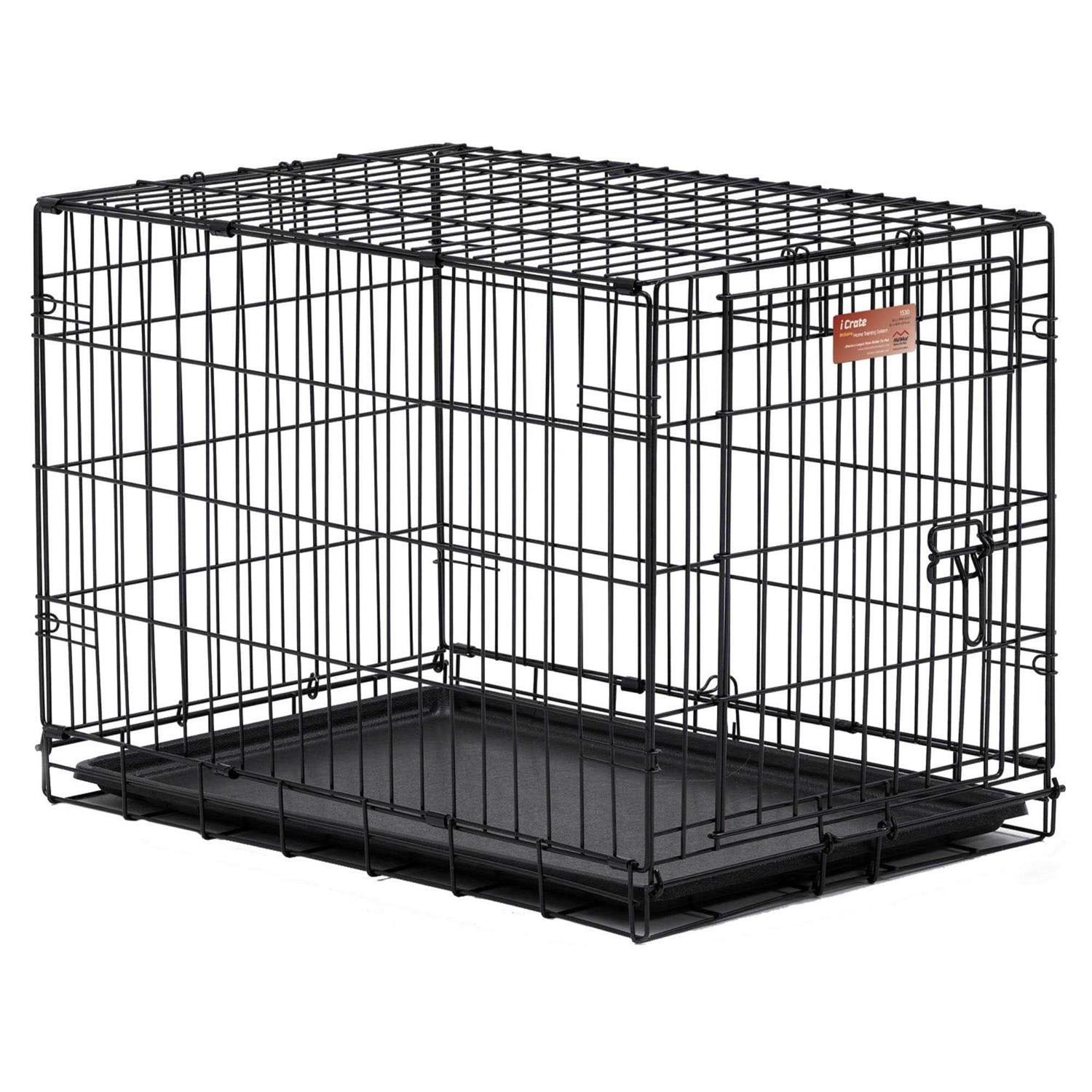 MidWest Homes for Pe Dog Crate MidWest ICrate XXS Folding Metal Dog Crate w/ Divider Panel - Healthber