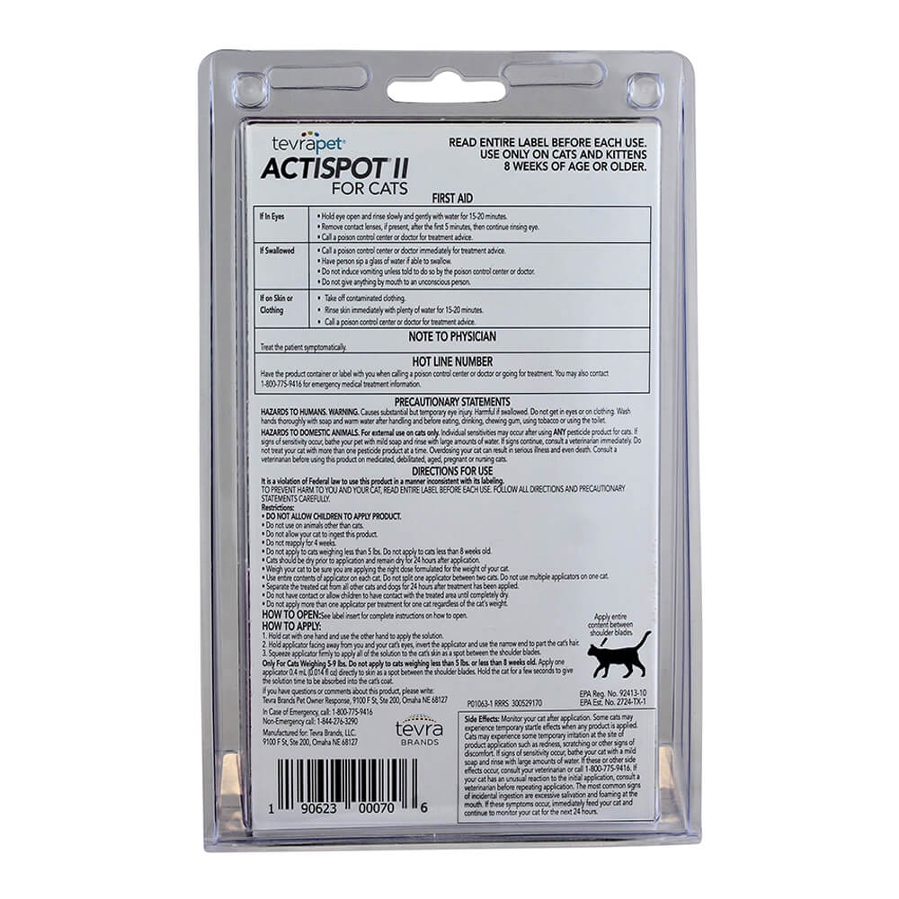 TevraPet Actispot II for Cats, 6 Month Supply - Healthber