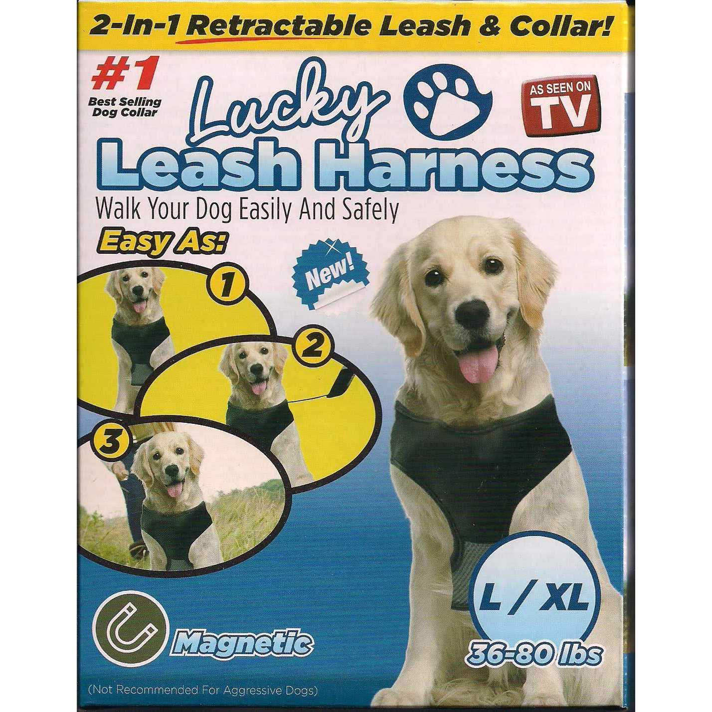 As Seen on TV Lucky Leash Magnetic Harness & Retractable Leash - Healthber