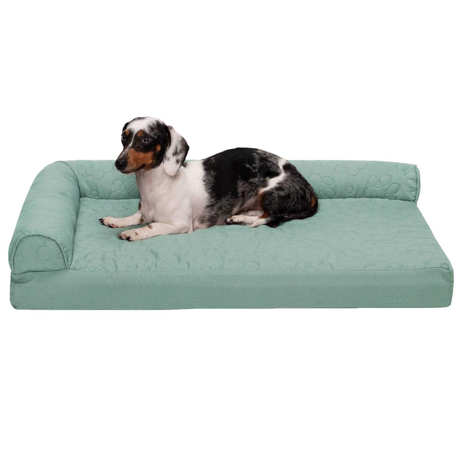 FurHaven Paw-Quilted Deluxe L-Chaise Dog Bed - Healthber