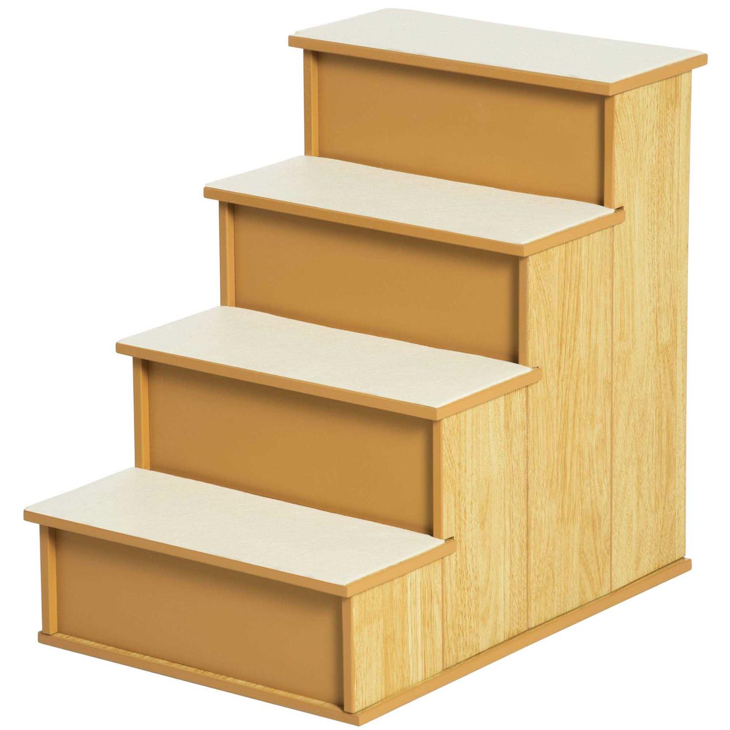 PawHut Pet Stairs, Small Pet Steps with Cushioned Removable Covering for Dogs and Cats Up to 22 Lbs - Healthber
