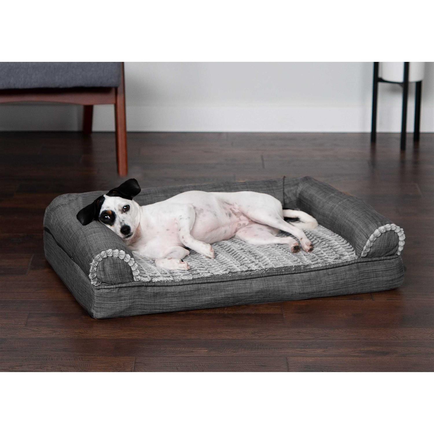 FurHaven Luxe Fur & Performance Linen Sofa Bed - Healthber
