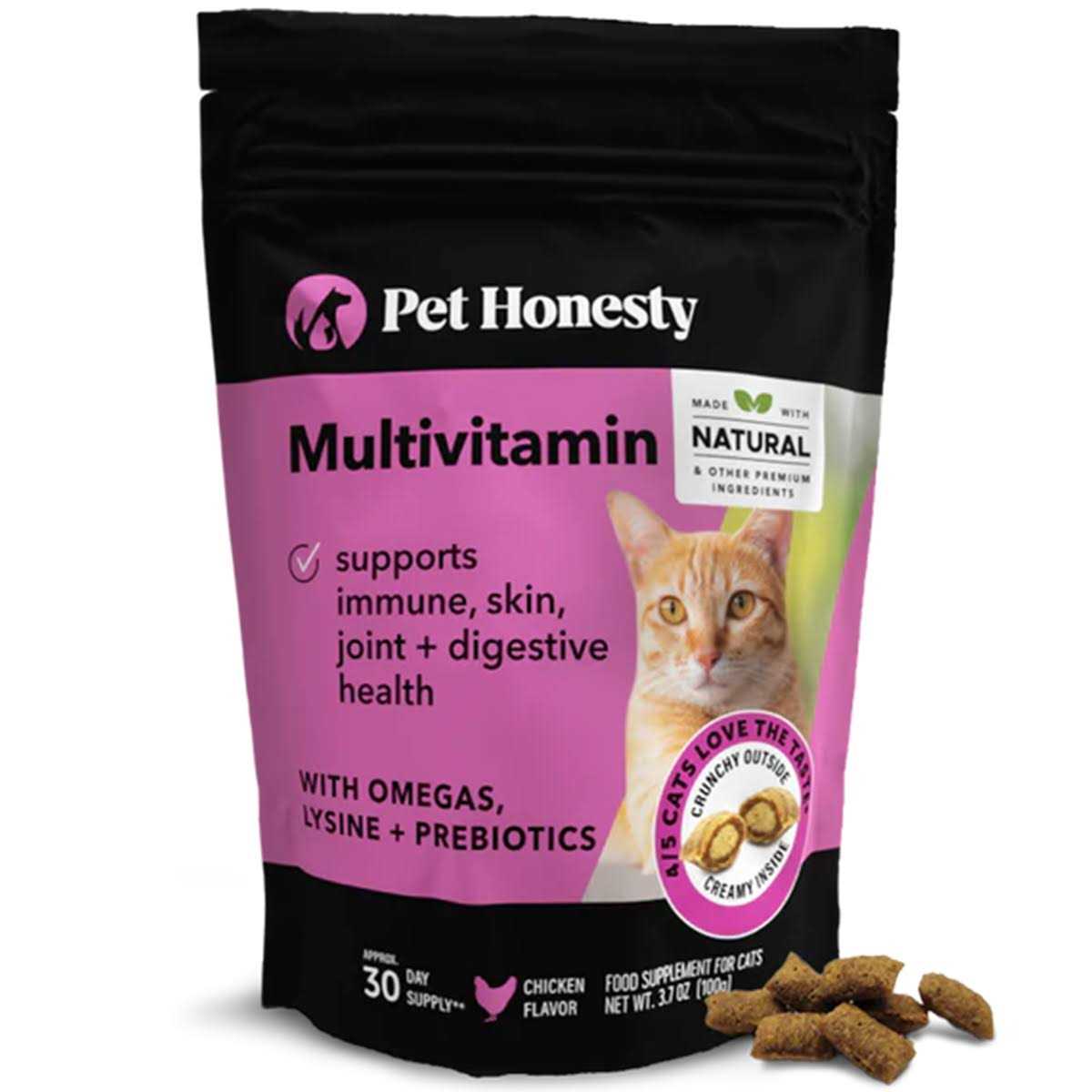 Pet Honesty Multivitamin Supplement Dual Texture Chews for Cats - Healthber