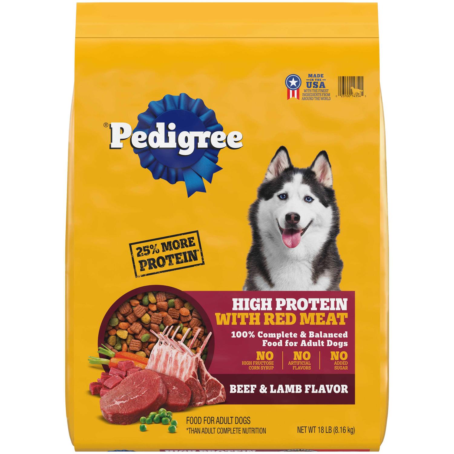Pedigree High Protein Adult Dry Dog Food Beef and Lamb - Healthber