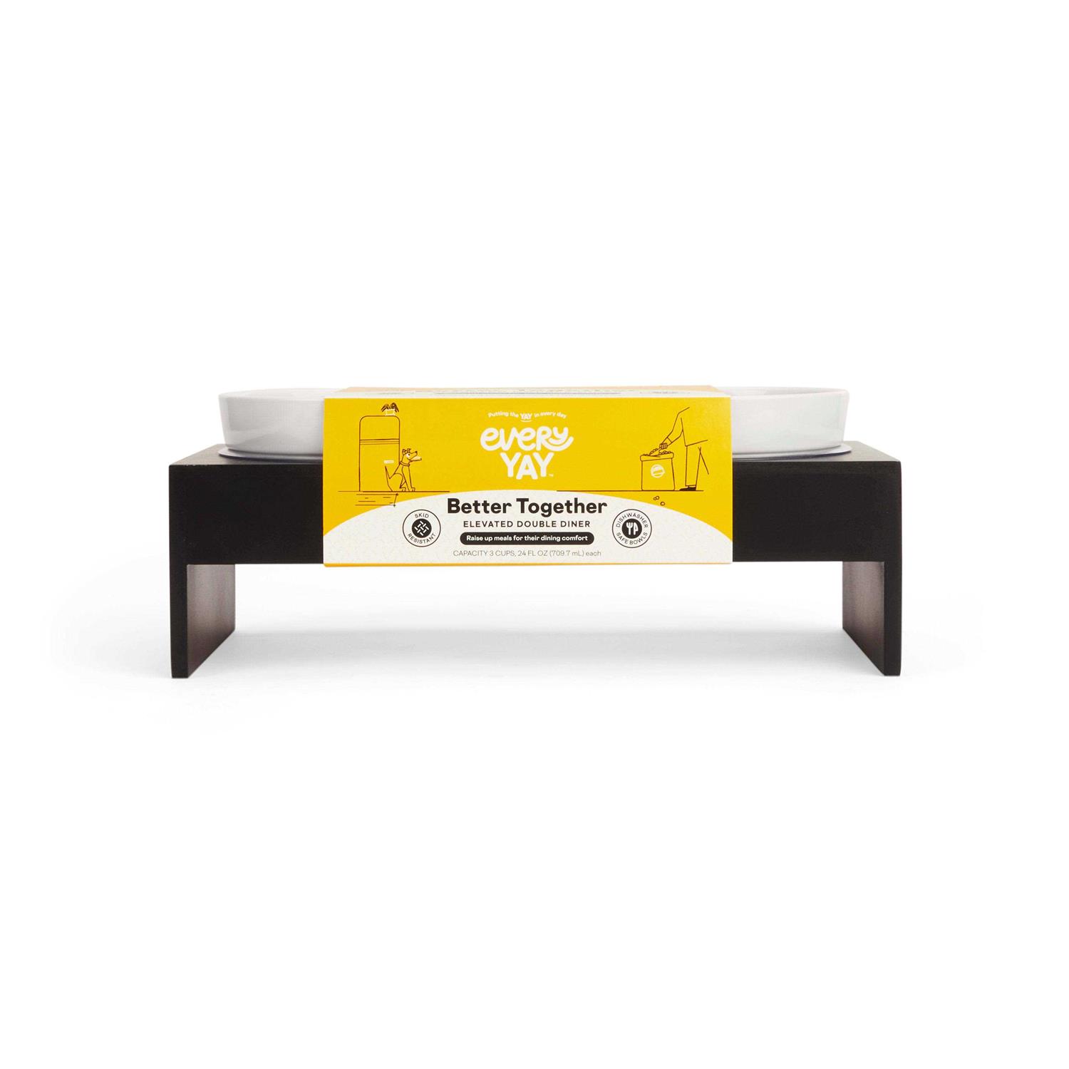 EveryYay Wood Double Diner for Dogs - Healthber
