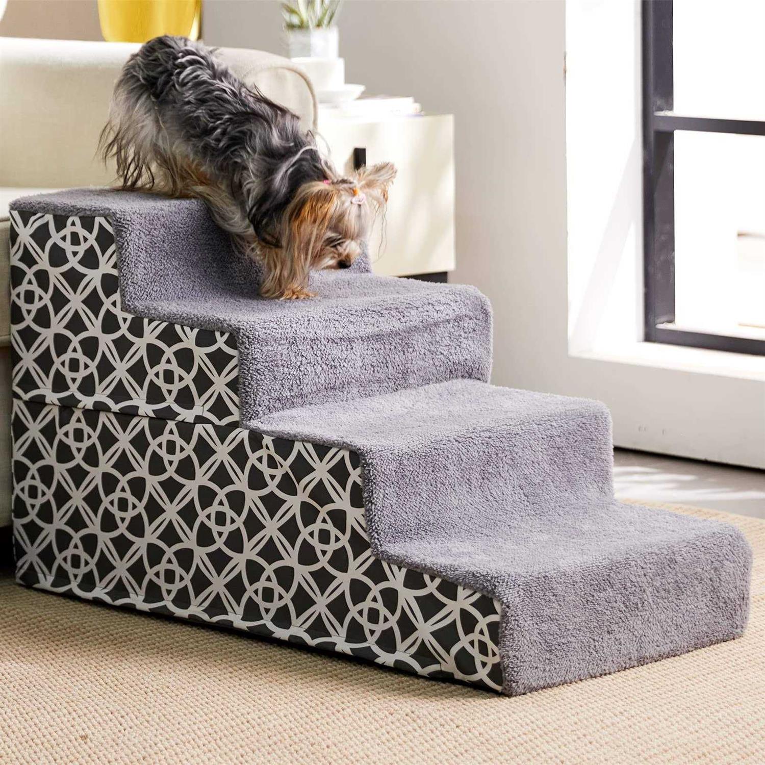 BFPETHOME Dog Stairs and Steps, for Small Medium Dogs and Cats, Pet Stairs and Dog Foam Steps for High Bed and Couch - Healthber