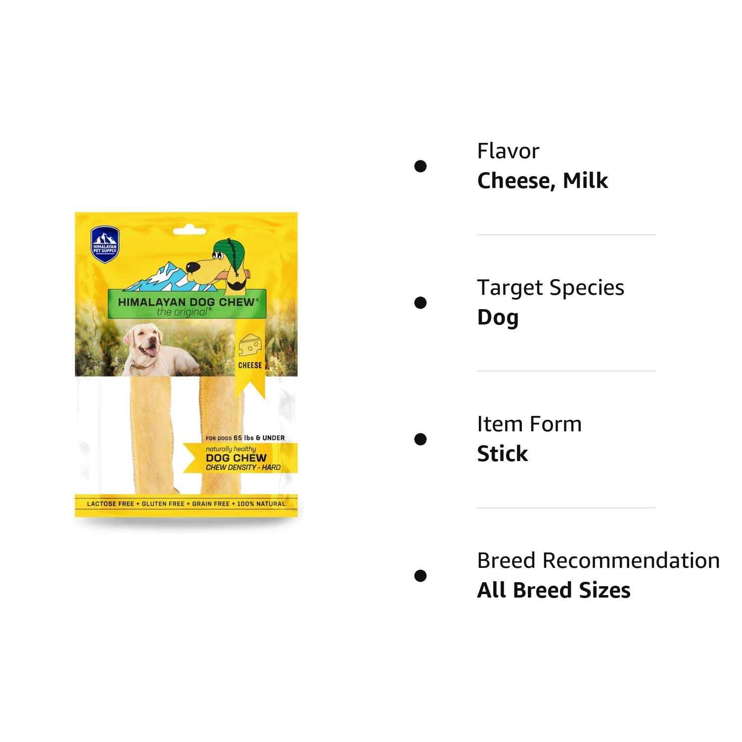 Himalayan Dog Chew Original Yak Cheese Dog Chews, 100% Natural, Long Lasting, Gluten Free, Healthy & Safe Dog Treats, Lactose & Grain Free, Protein - Healthber
