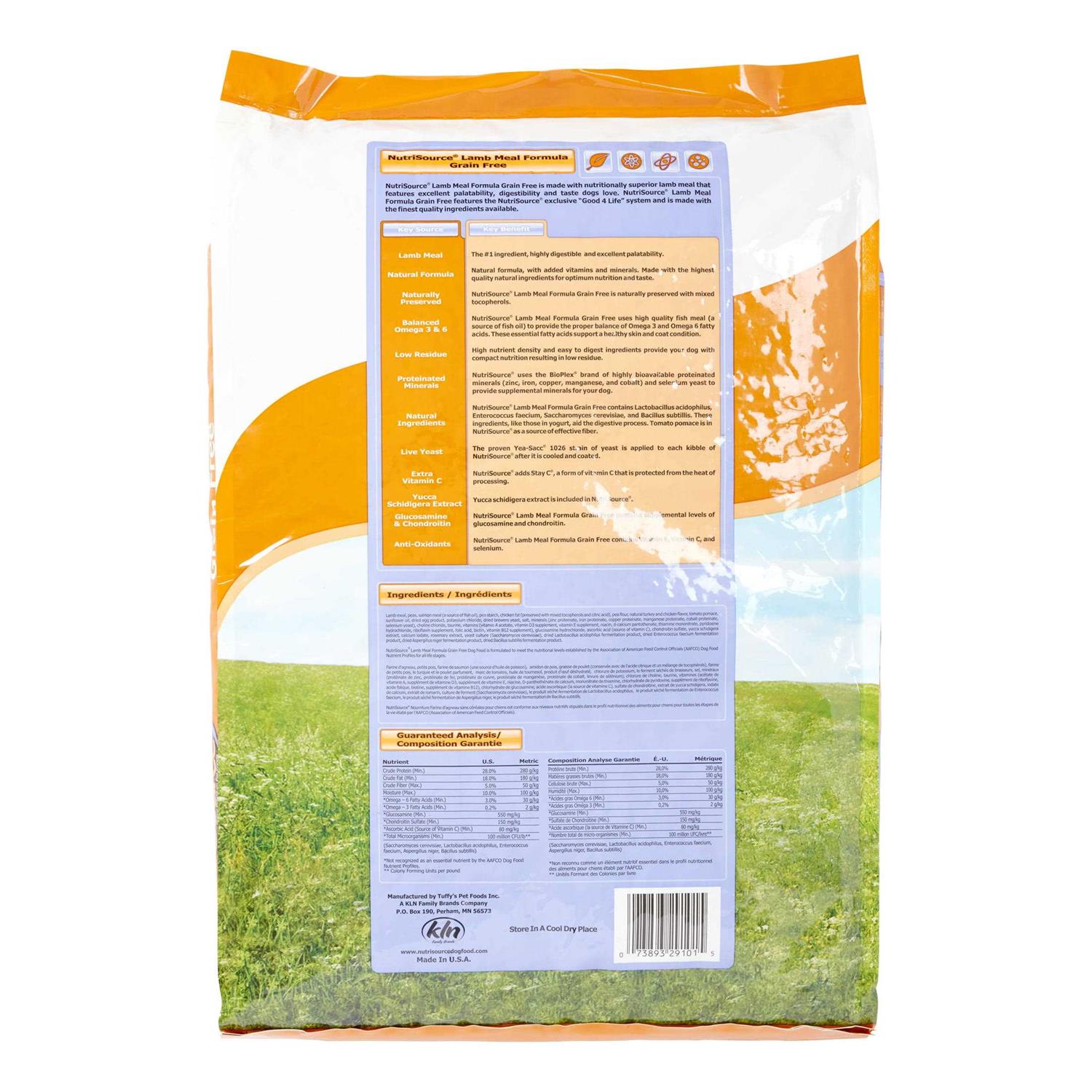NutriSource Grain Free Lamb Meal Peas Dog Food - Healthber