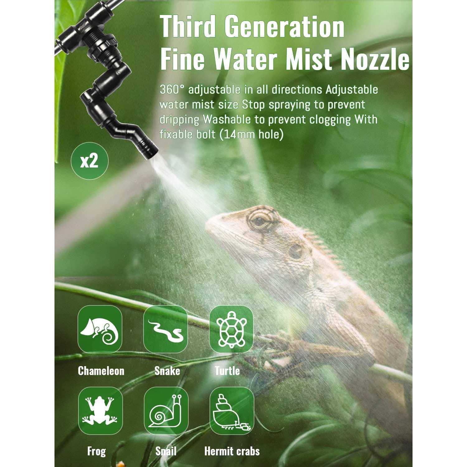 Ycxydr Reptile Mister Automatic Quiet Reptile Misting System with Timer - Healthber