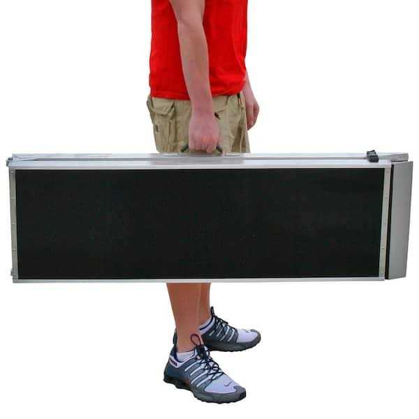 8 ft. Lightweight Portable Folding Aluminum Pet Ramp - Healthber