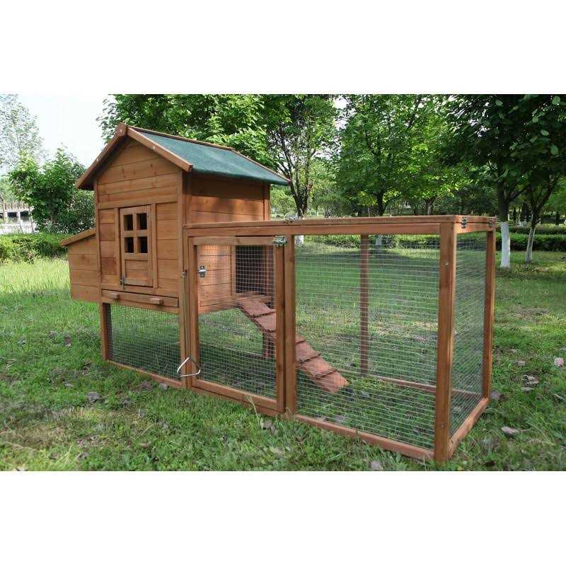 Feelway Wooden Chicken Coops Cages Poultry Pet House 80‘’ Large Two Tiers w/Egg Box Run Rabbit Hutch Enclosure Garden Backyard Cage Indoor and Outdoor Use - Healthber