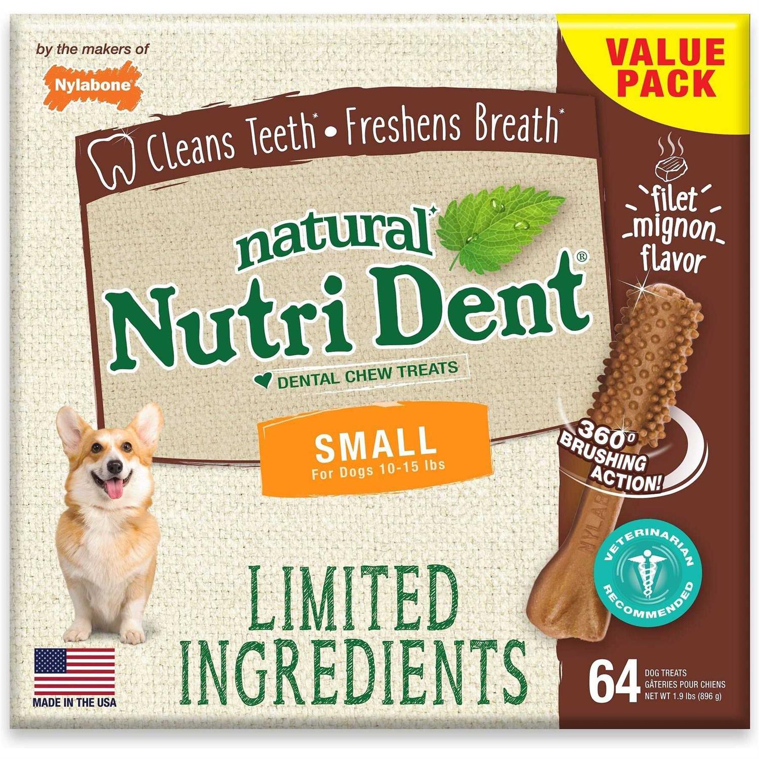 Nylabone Nutri Dent Dental Chews Filet Mignon - Healthber