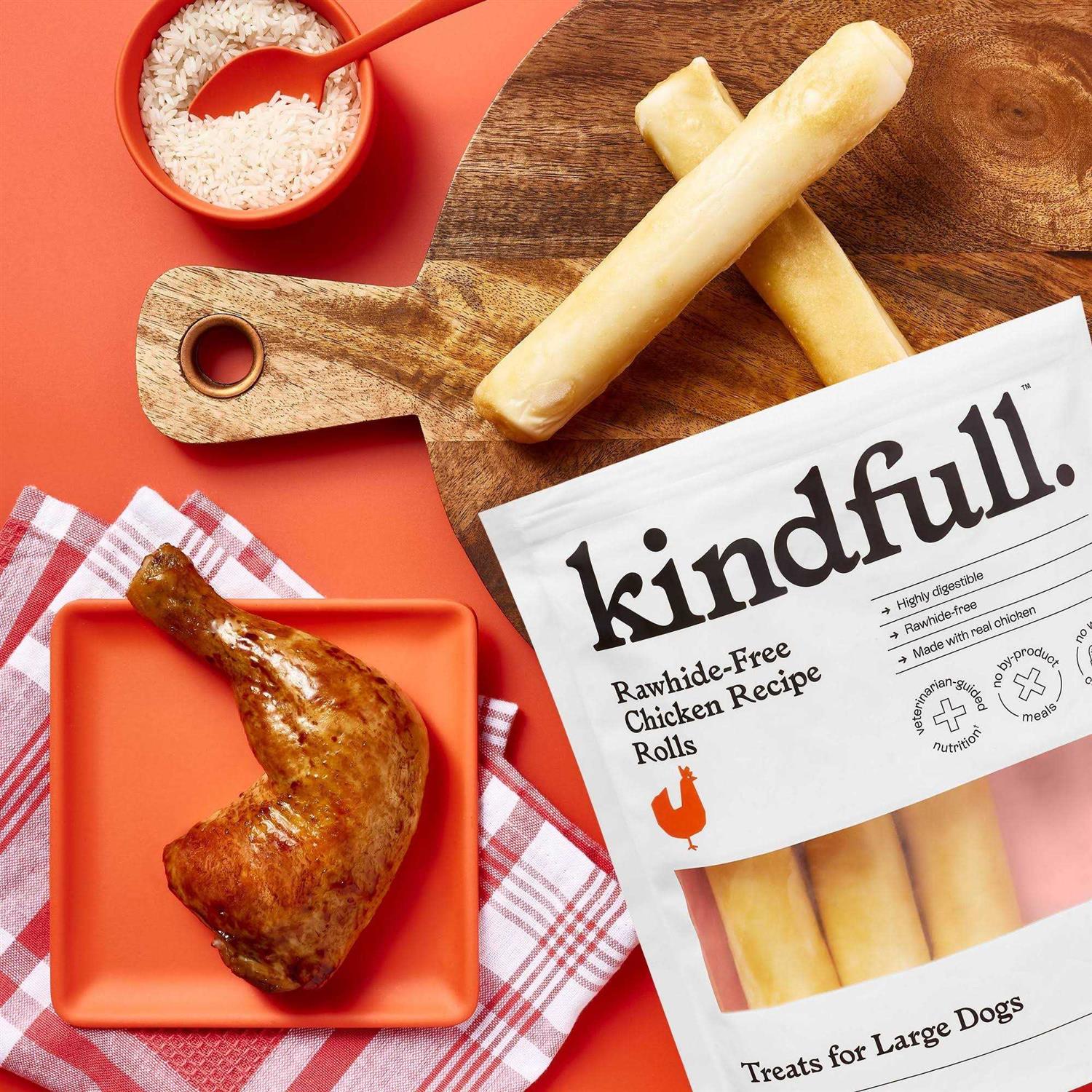 Kindfull Rawhide-Free Chicken Recipe Roll Dog Treat - Healthber