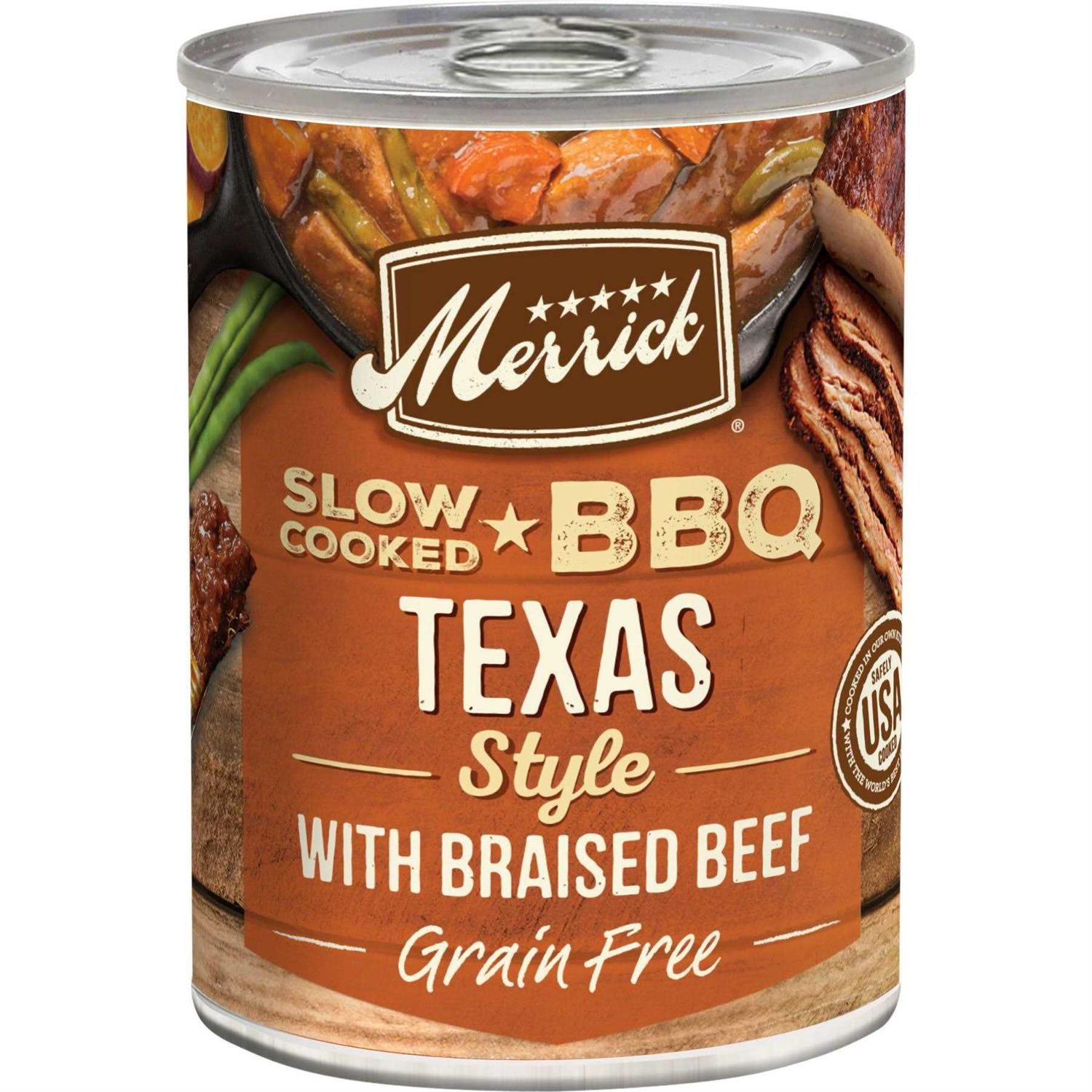 Merrick BBQ Grain Free Slow-Cooked Texas Style with Braised Beef Canned Dog Food - Healthber