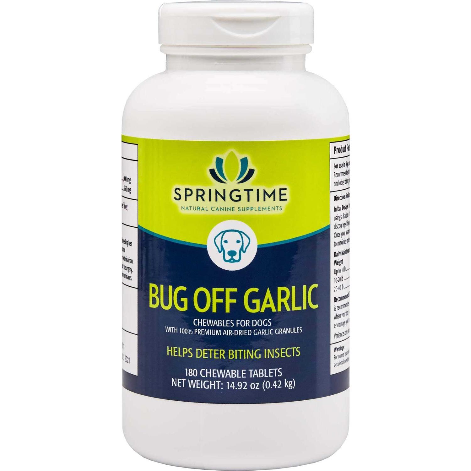 Springtime Bugoff Garlic Chewables 180Tabs for Dogs by All Vet Supply - Healthber