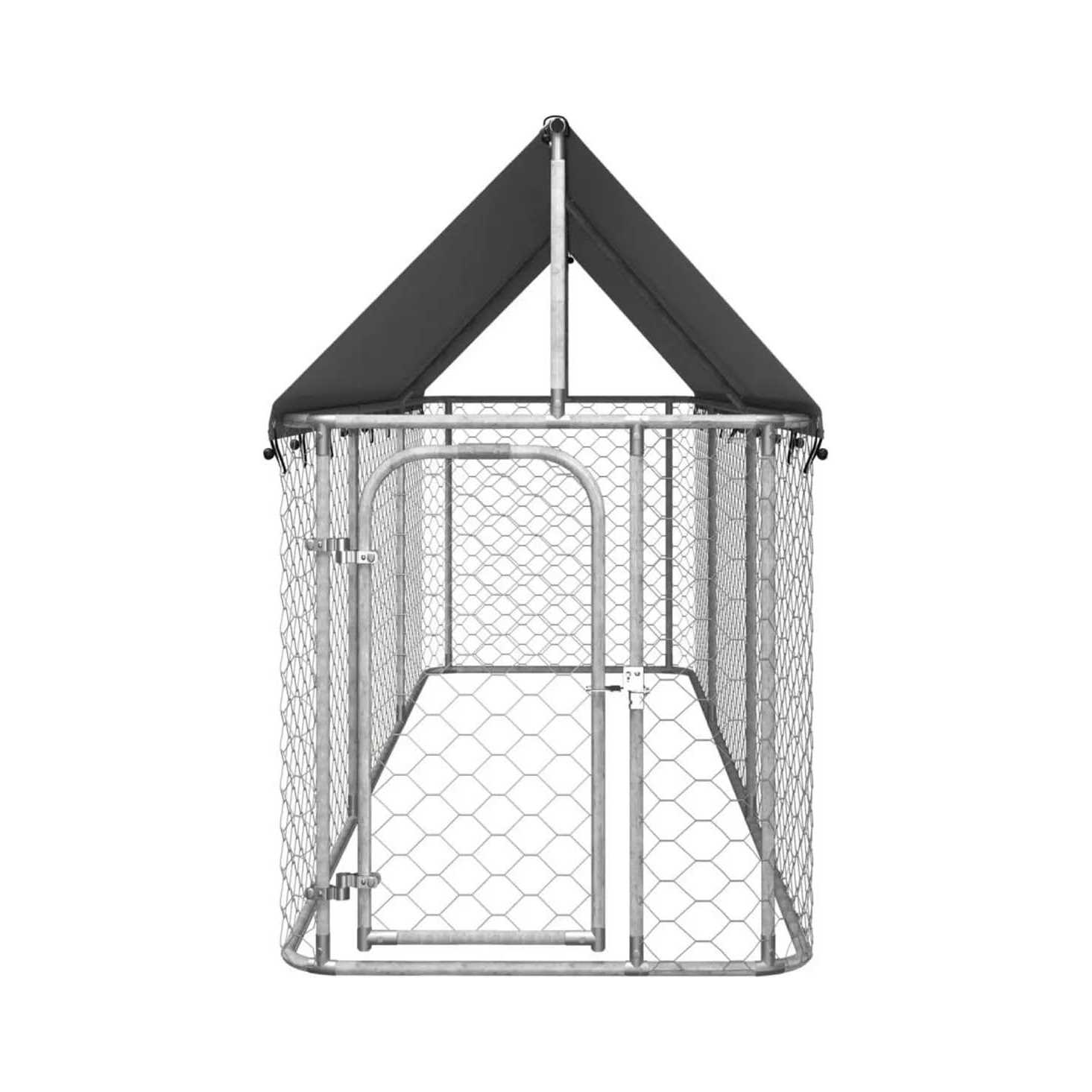 vidaXL Outdoor Dog Kennel with Roof - Healthber
