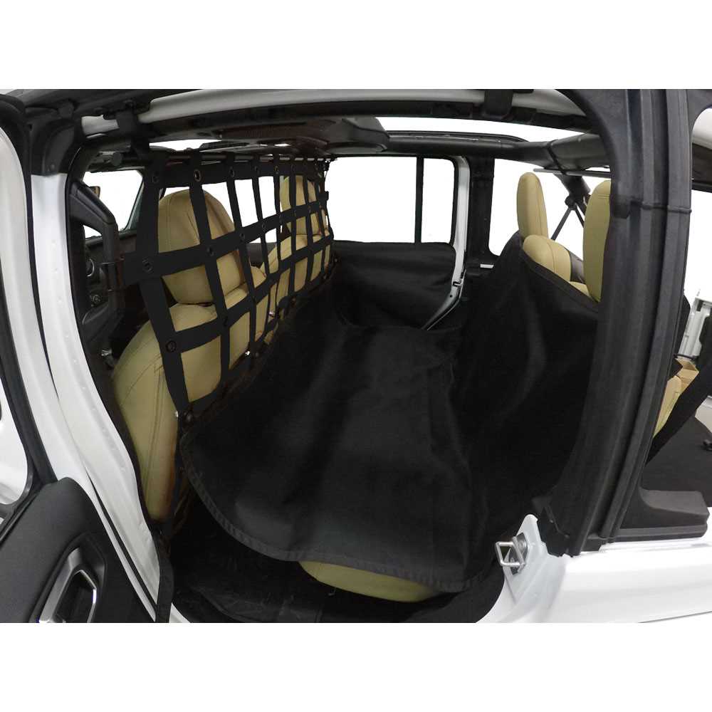 Jeep Gladiator Dirty Dog 4×4 Pet Divider with Hammock and Door Protectors; Black JL4PH18HBK (20-23 Jeep Gladiator JT) - Healthber