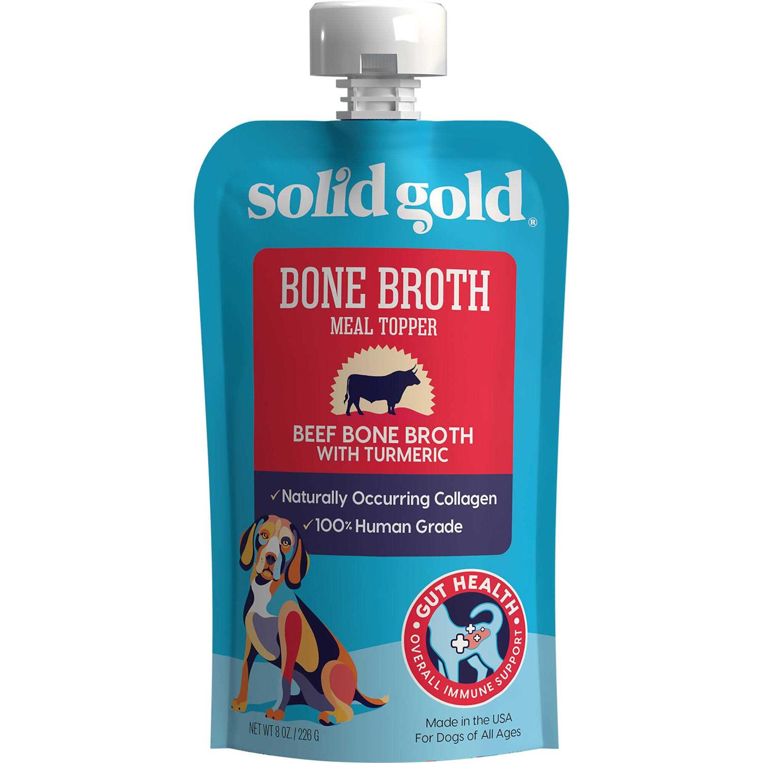 Solid Gold Beef Bone Broth with Turmeric Dog Food Topper - Healthber
