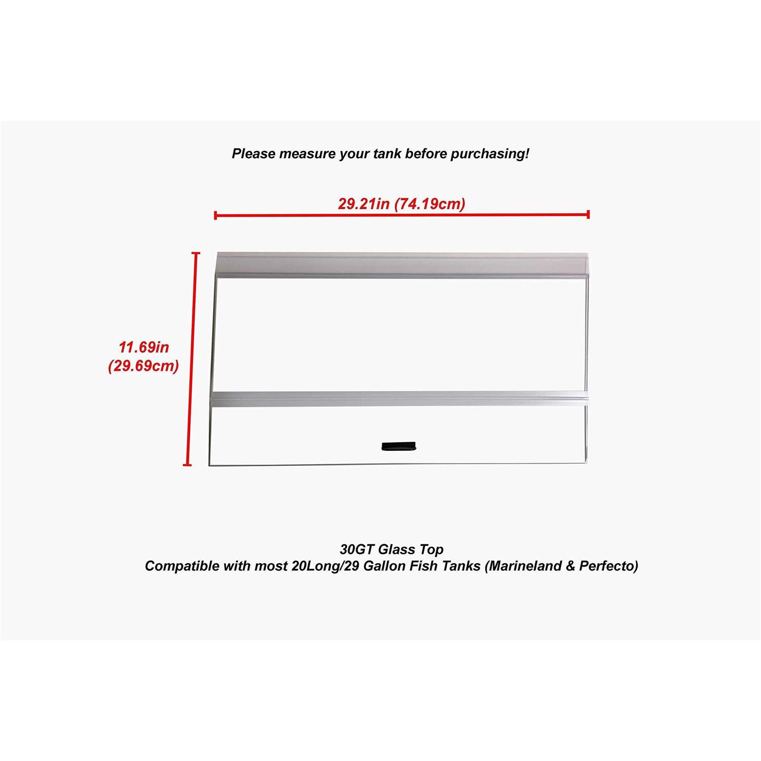 H2Pro 30 Glass Canopy 20 Long/29 gallon Aquarium Fish Tank - Healthber