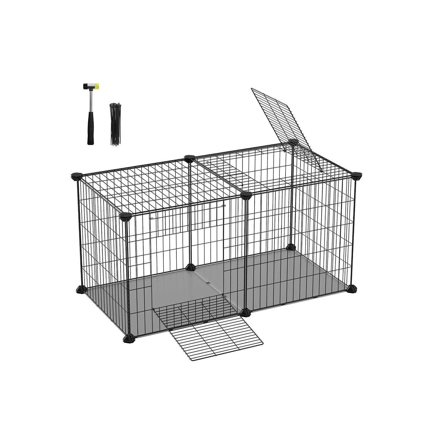 SONGMICS Small Animal Playpen with Top and Base - Healthber