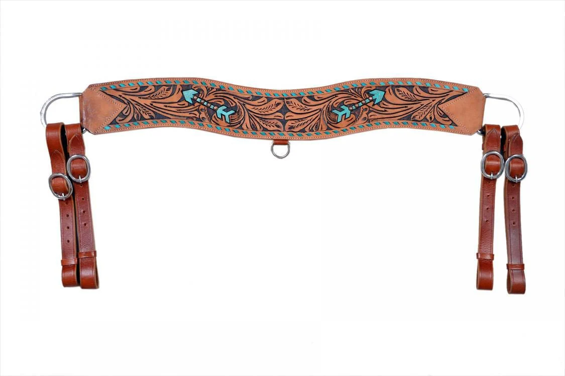 Showman Floral Tooled Tripping Collar - Healthber
