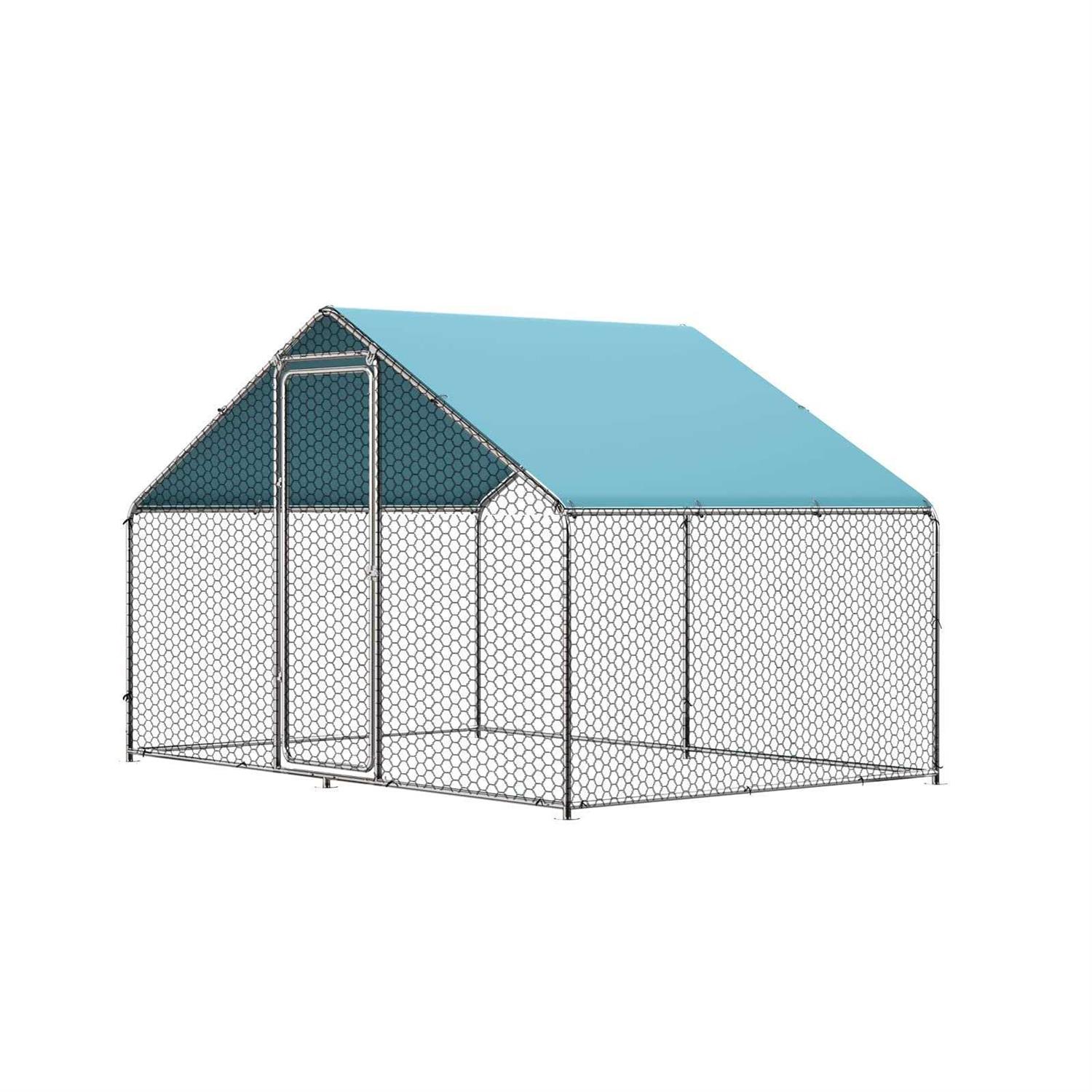 Roomtec Chicken Coop Large Metal Chicken Run Chickens,Dog Kennel Outdoor Cover Lockable Door Design - Healthber