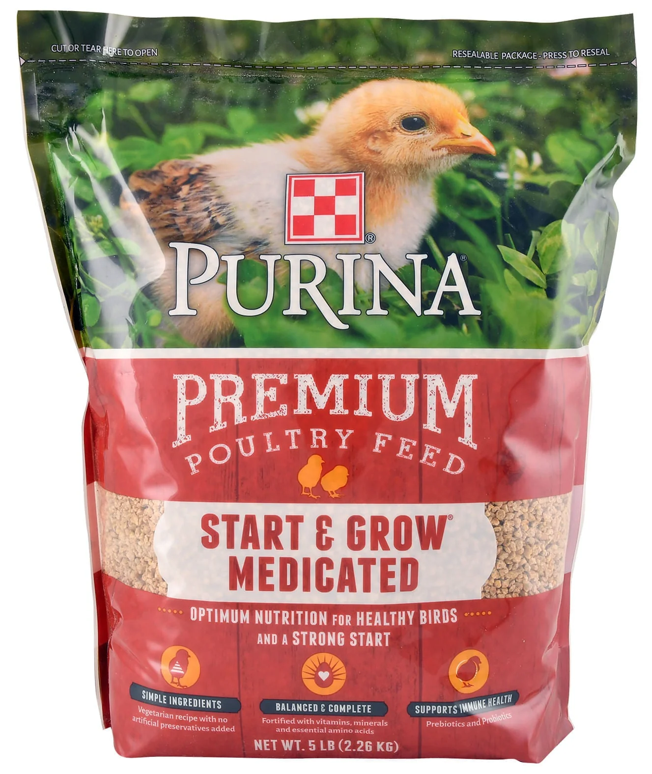 Purina Start & Grow AMP Medicated Poultry Feed Crumbles - Healthber
