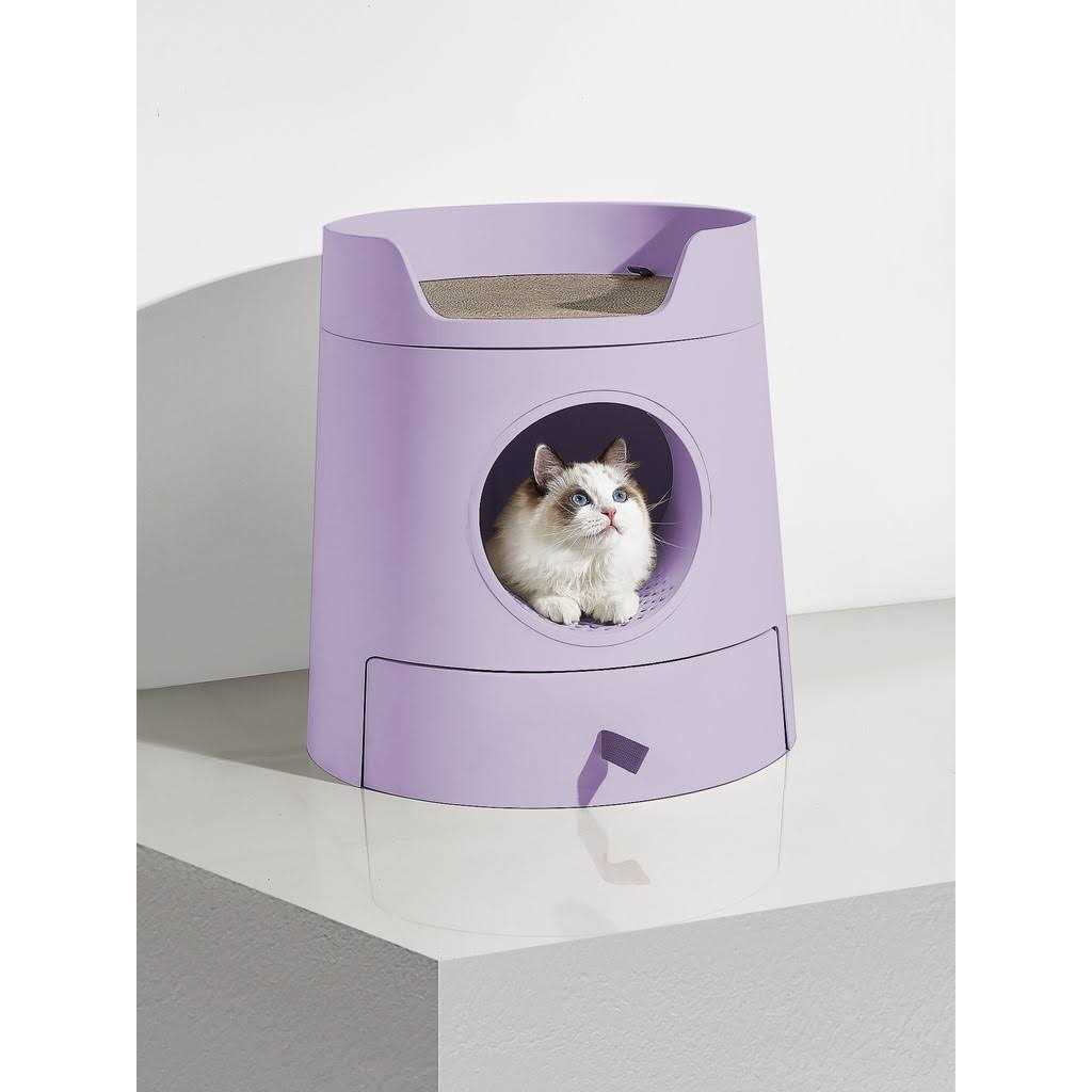 Michupet XL Castle 2-in-1 Cat Litter Box with Scratch Basin - Healthber