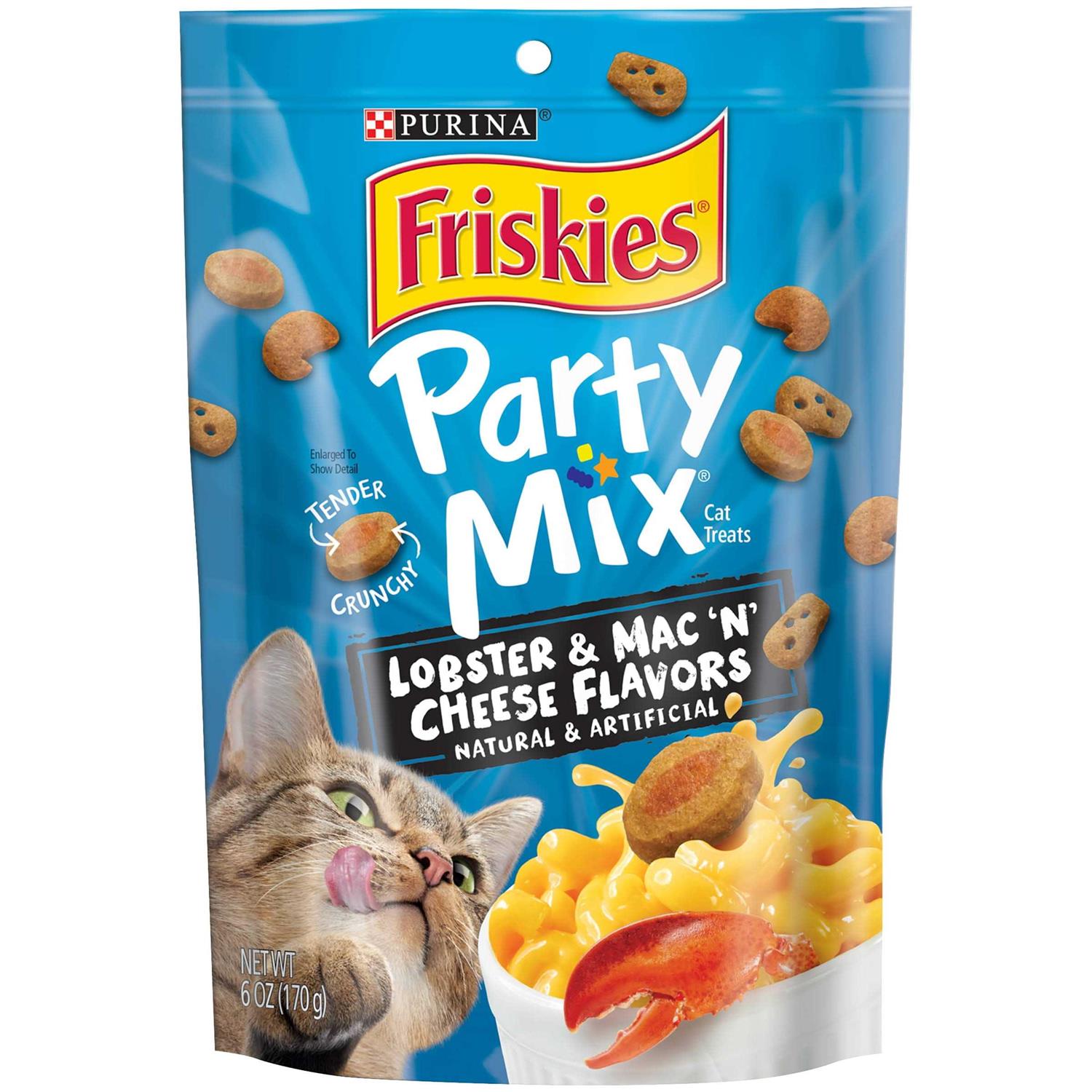 Purina Friskies Party Mix Cat Treats Lobster Mac N Cheese Flavors - Healthber