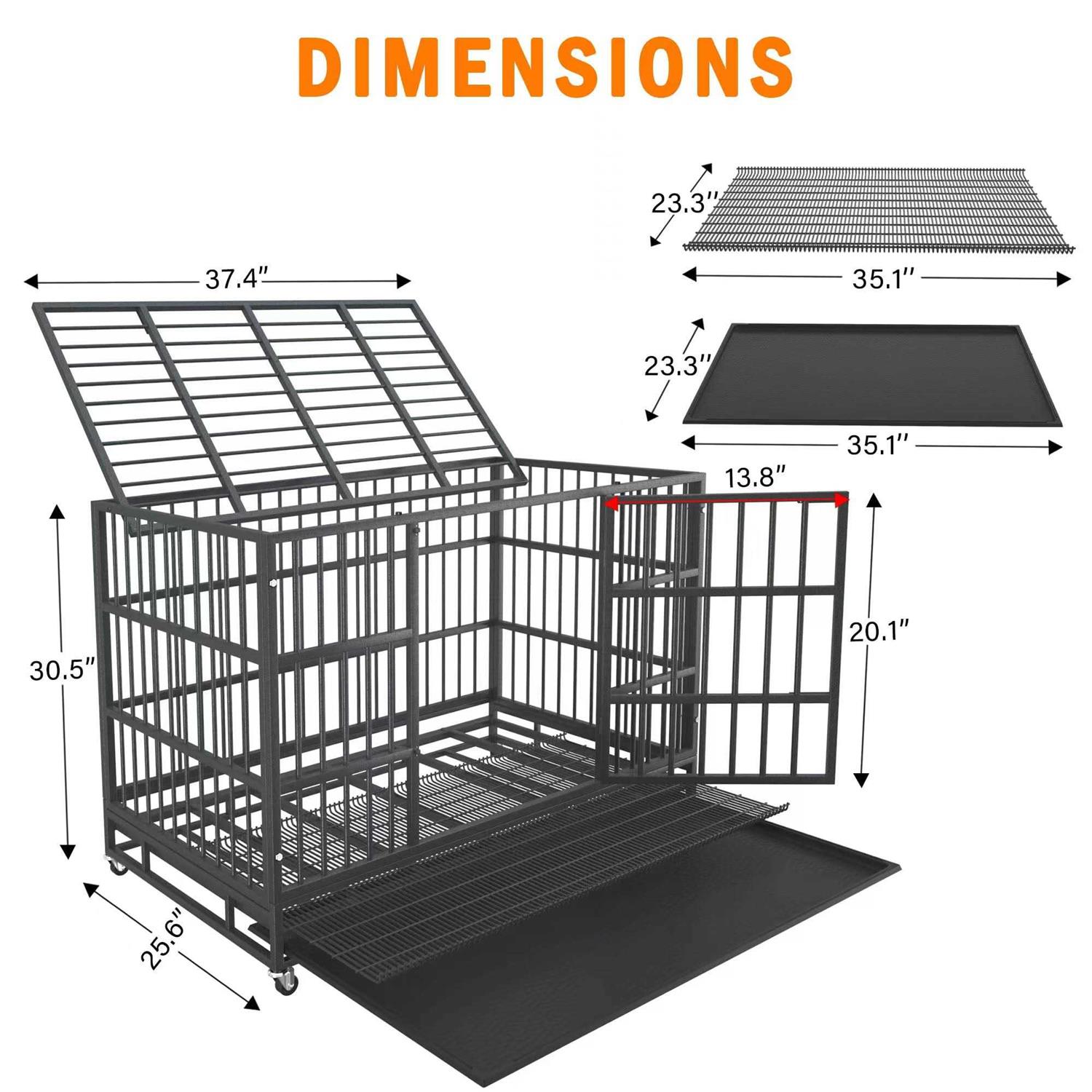 Boldbone 48/38 inch Heavy Duty Dog Crate for Large Dogs Dog Kennels and Metal Wire Cages - Healthber