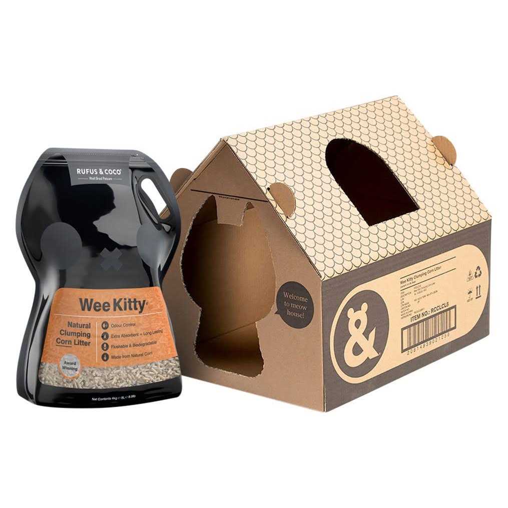 Rufus & Coco Wee Kitty Clumping Corn Cat Litter - Healthber