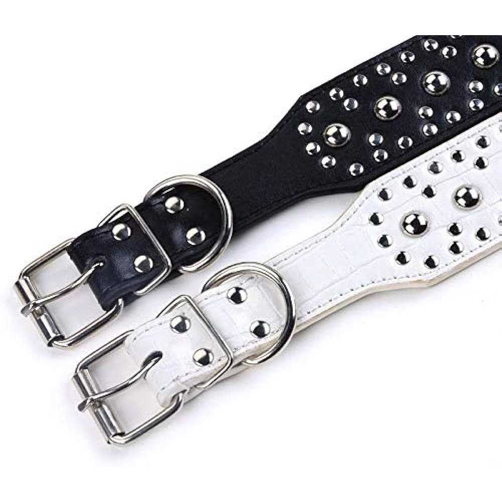 haoyueer Leather Spiked Studded Dog Collar for Medium Large Dogs - Healthber