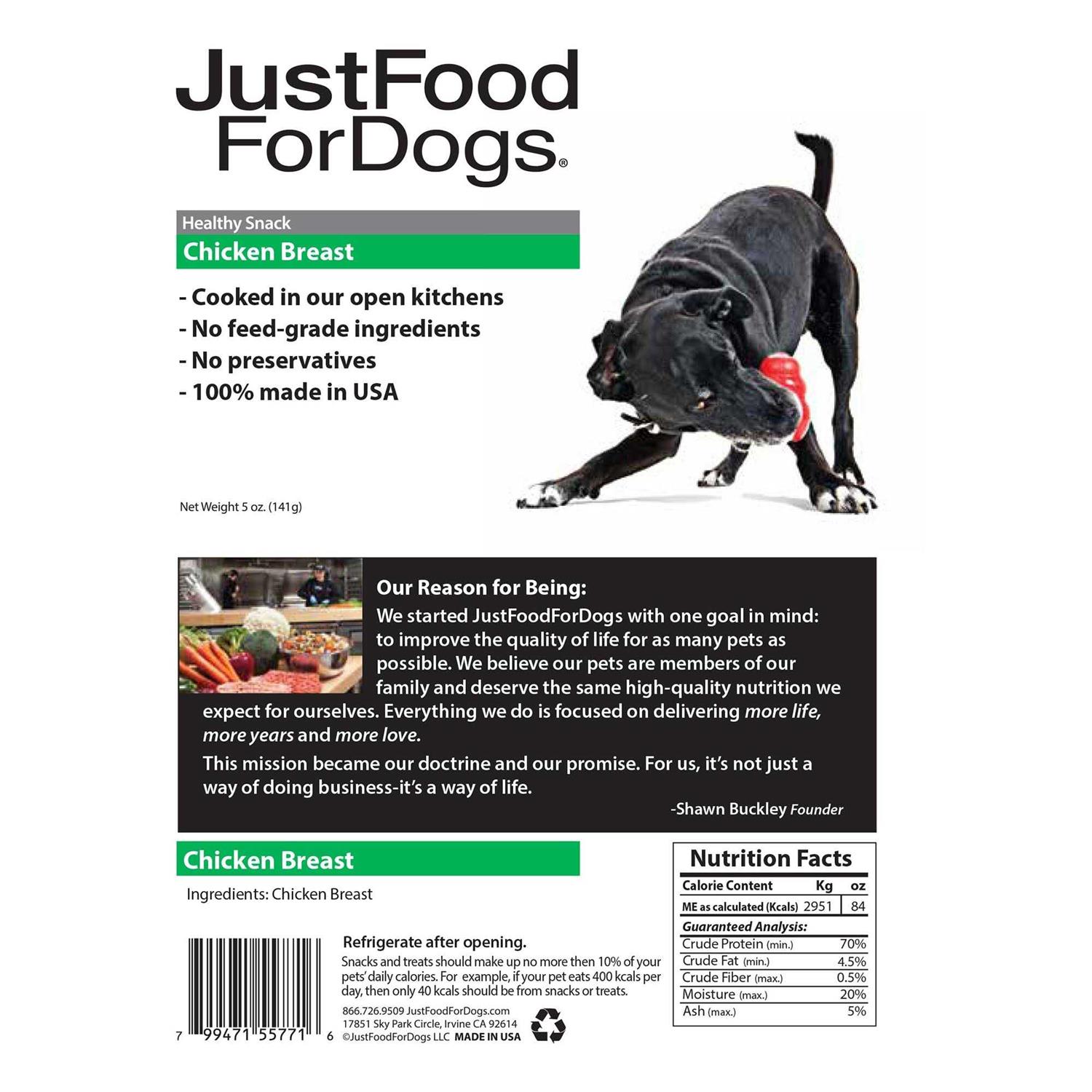 JustFoodForDogs Chicken Breast Dog Treats - Healthber