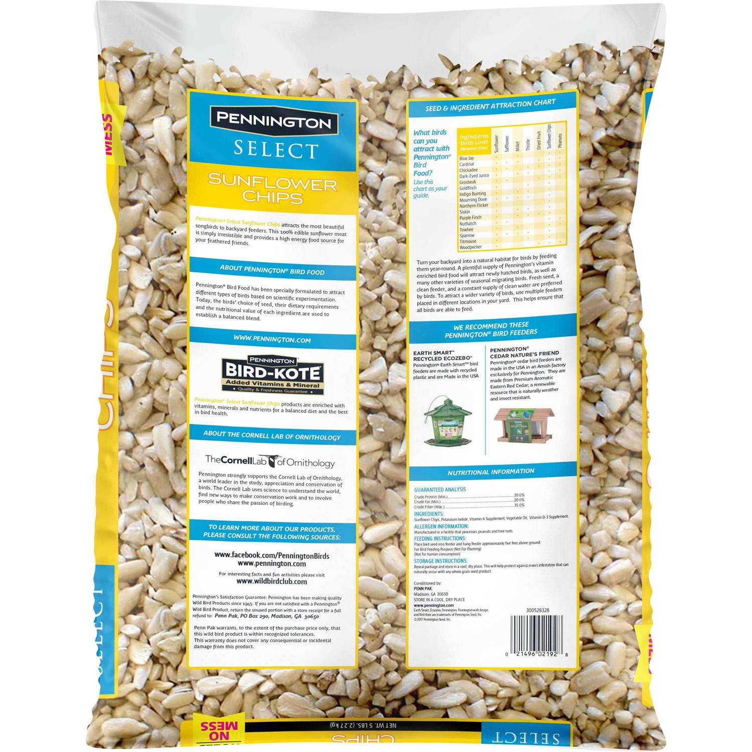 Pennington Select Sunflower Chips, Dry Wild Bird Food and Seed - Healthber