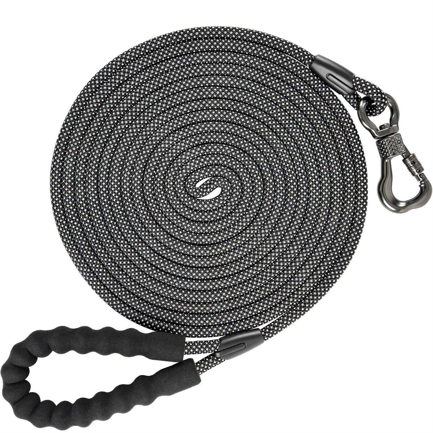 NTR Training Leash for Dogs Rope Dog Leash with Swivel Lockable Hook and Comfortable Padded Handle - Healthber