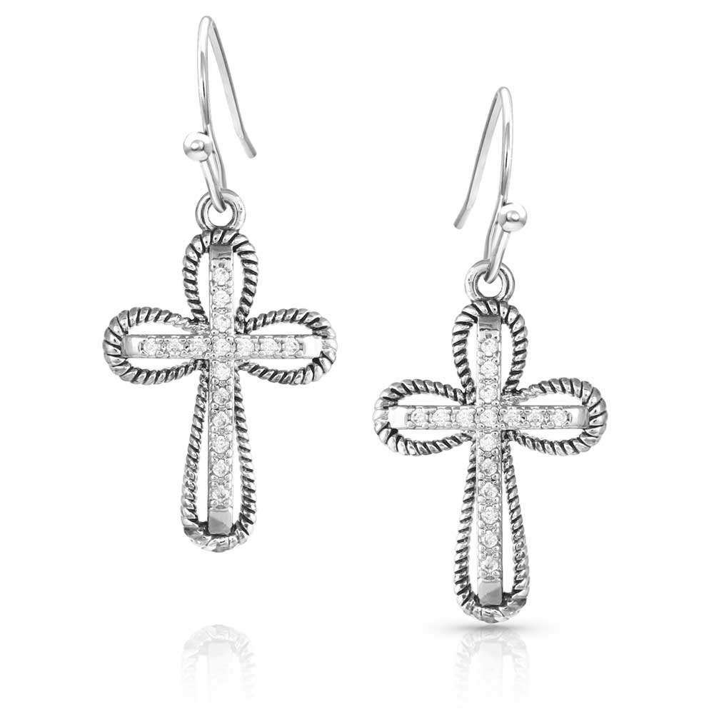 Expressive Faith Crystal Cross Earrings - Healthber