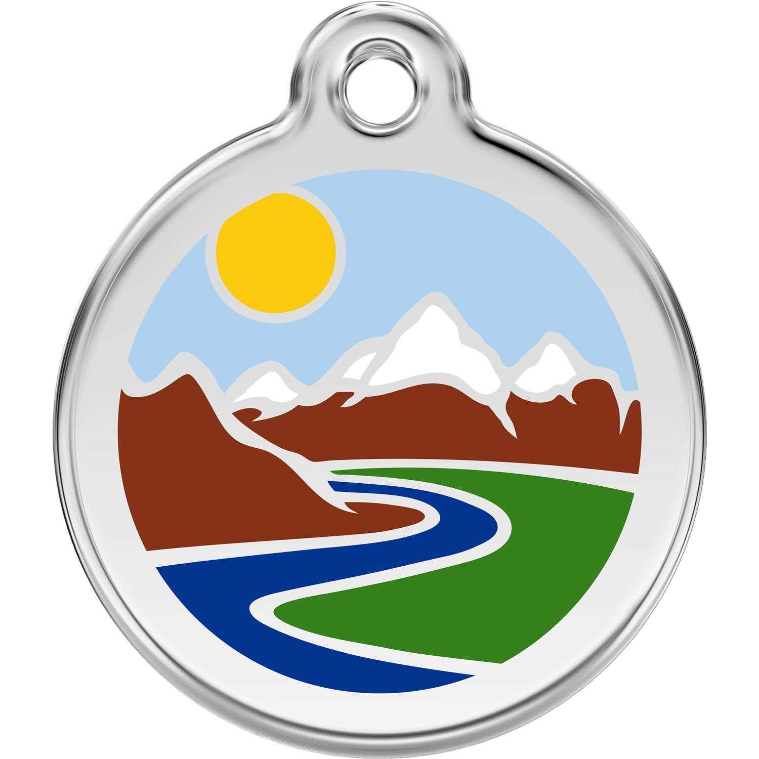 Red Dingo Enamel Pet ID Tag Mountains - Healthber