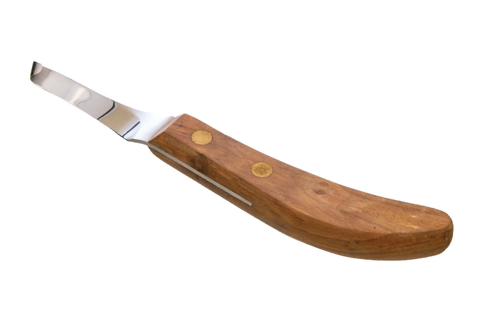 Drop Blade Hoof Knife with Walnut Handle, Left or Right Hand Option - Healthber